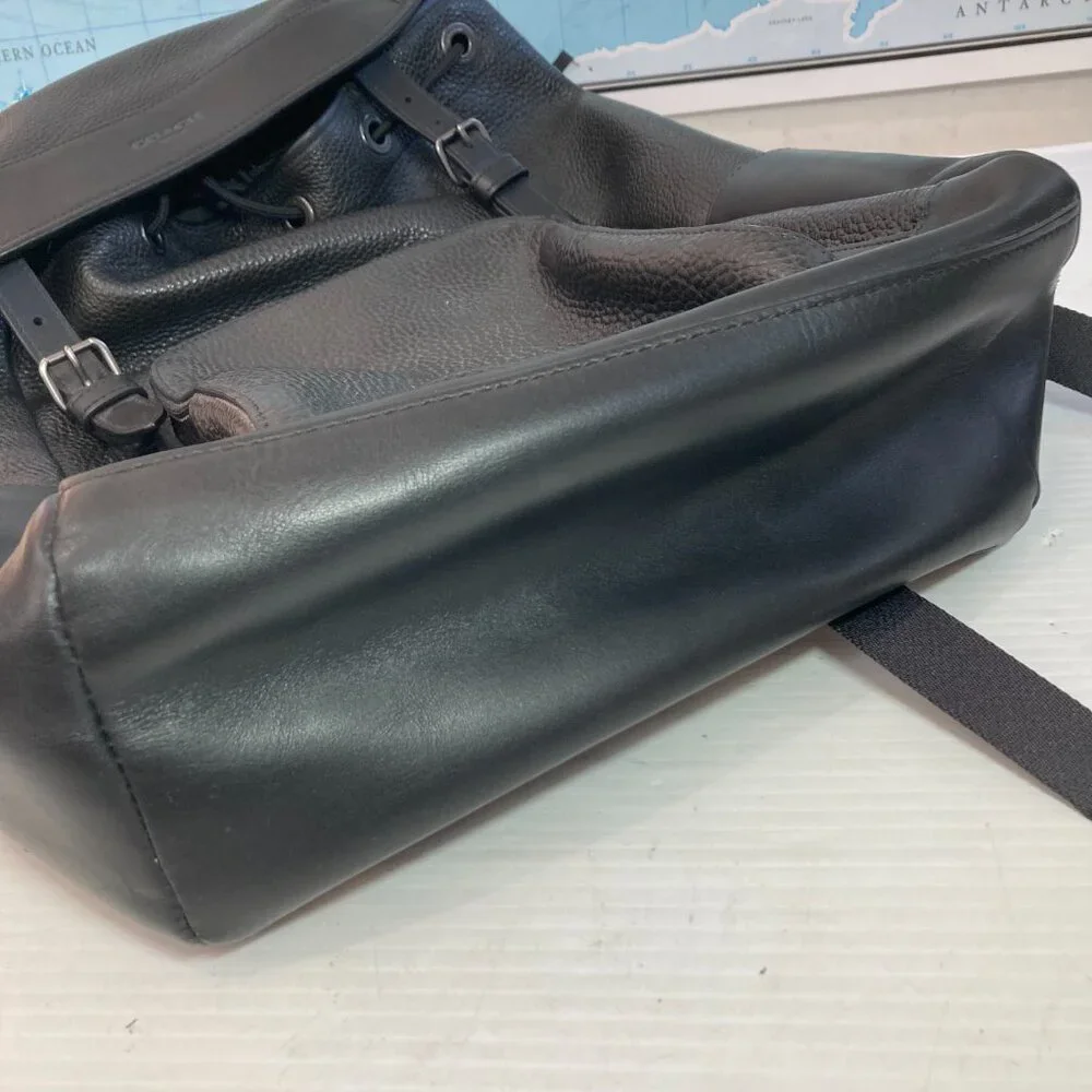 Coach Black Leather Men's Backpack - Picture 6 of 15